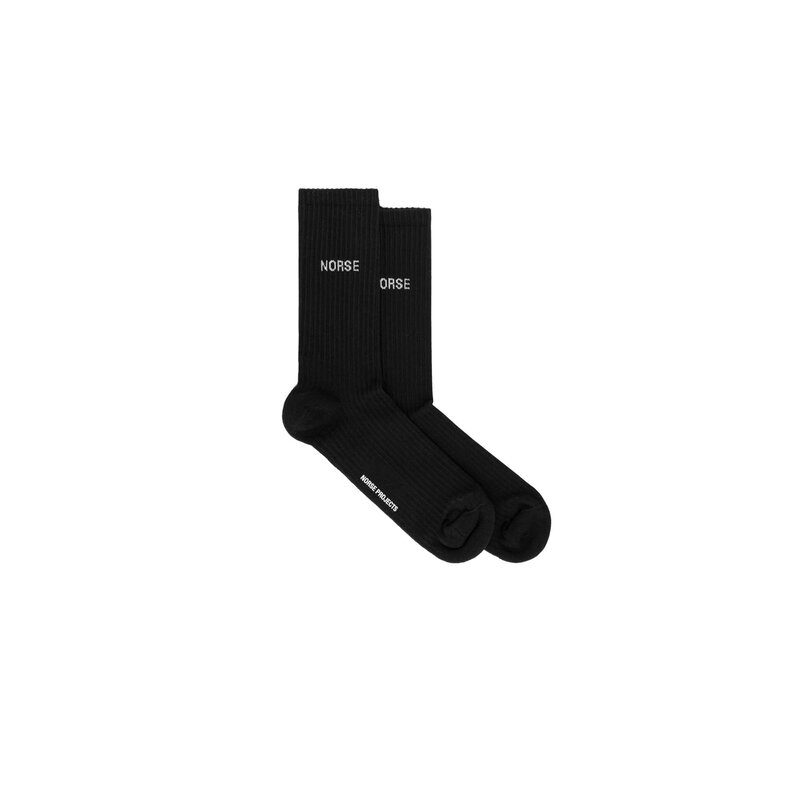 Norse Projects Bjarki Logo Socks Black