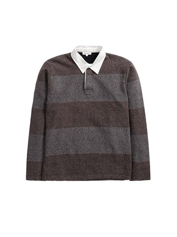 Norse Projects Ruben Brushed Jersey Rugby LS Polo Espresso