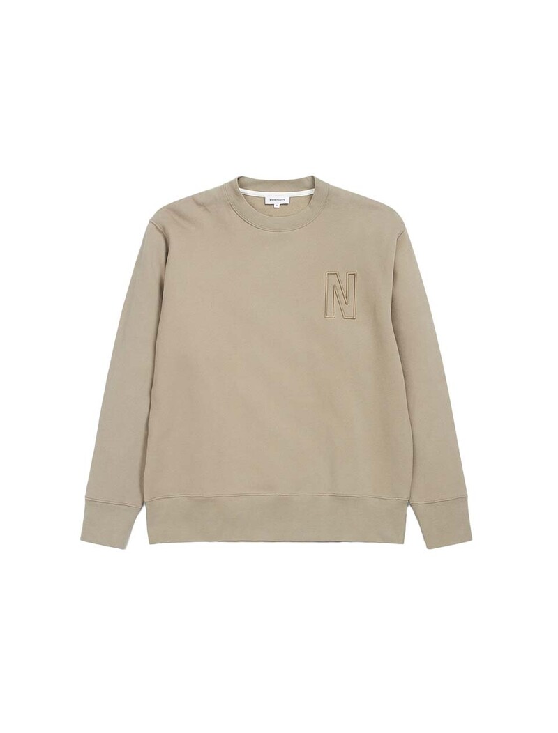 Norse Projects Arne Relaxed Brushed Fleece N Logo Sweat Sand