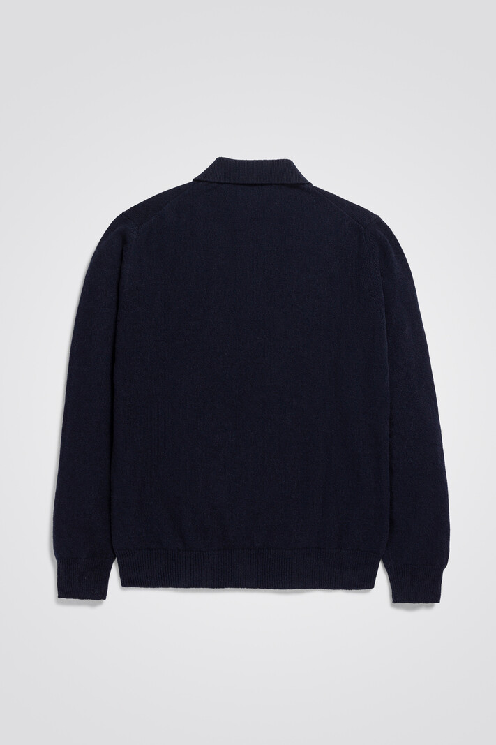 Norse Projects Marco Merino Lambswool Polo Dark Navy