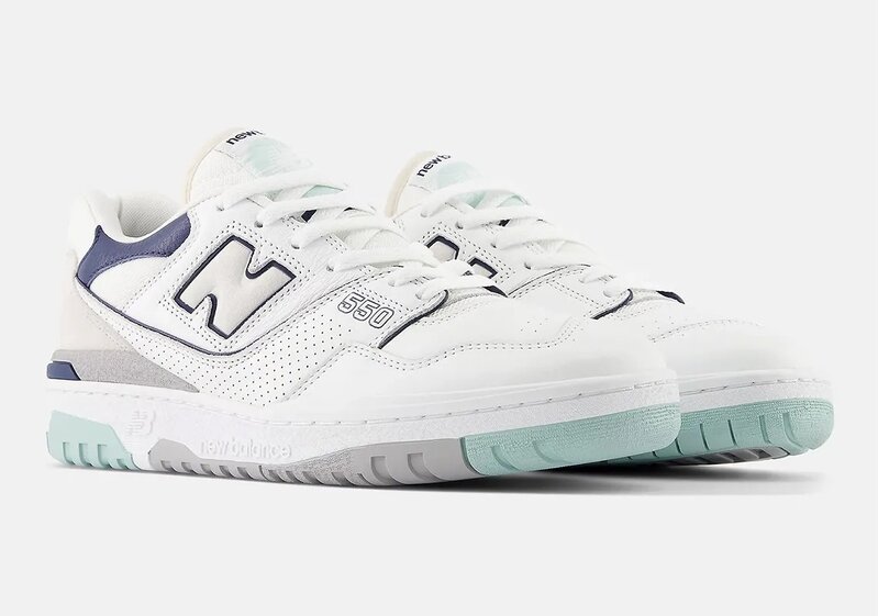 New Balance 550 White Winter Fog NB Navy