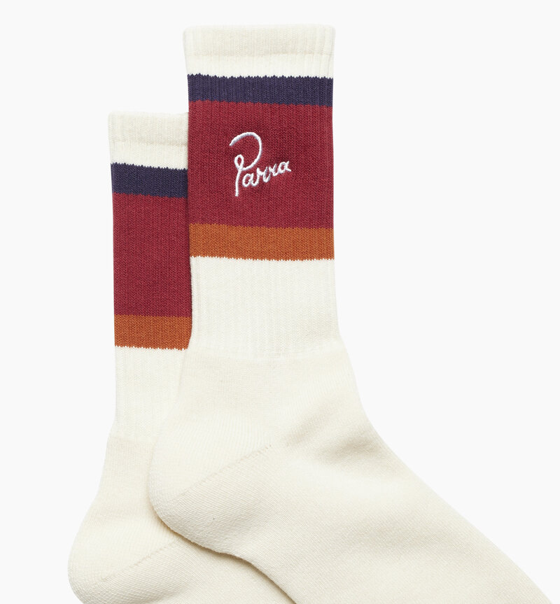 By Parra Script Logo Crew Socks Off White