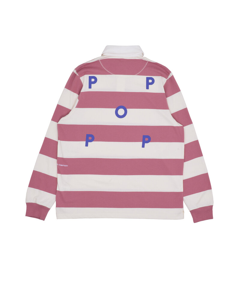 POP Trading Company Striped Rugby Polo Mesa Rose