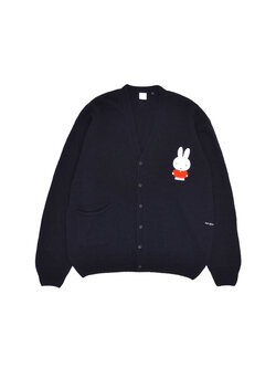 POP Trading Company X Miffy Applique Knitted Cardigan Black