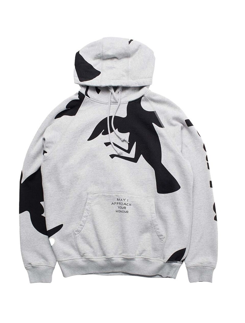 By Parra Clipped Wings Hooded Sweatshirt Heather Grey