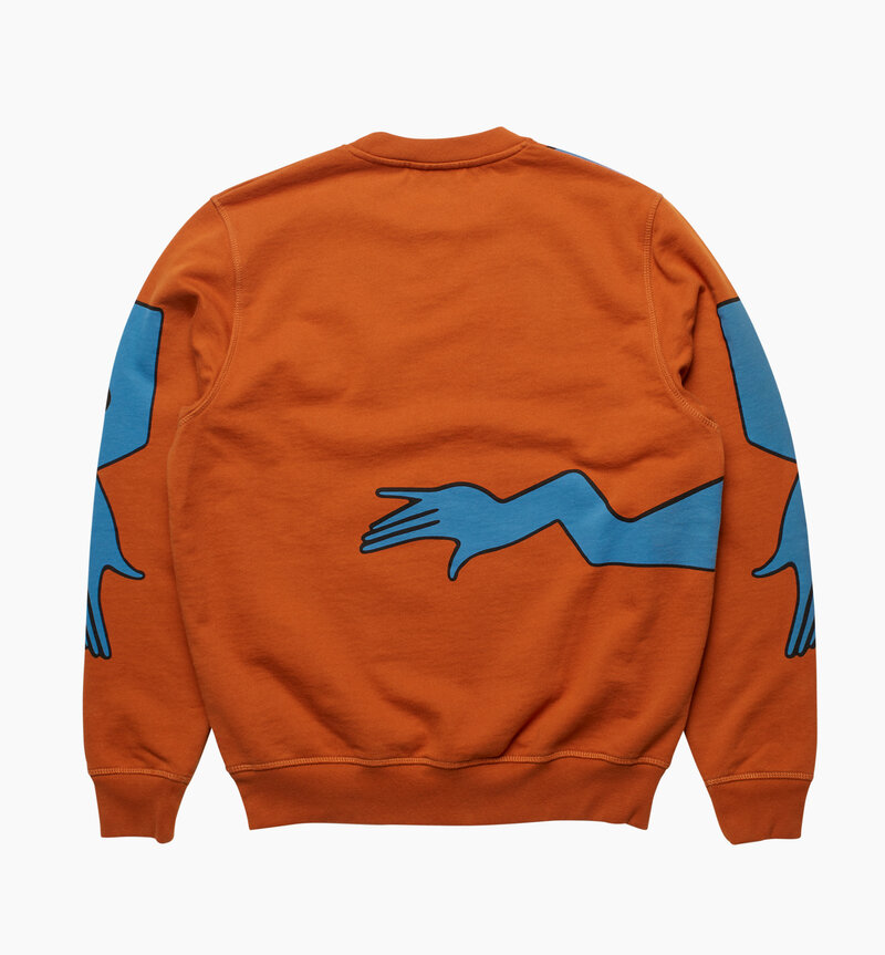 By Parra Early Grab Crew Neck Sweatshirt Sienna Orange