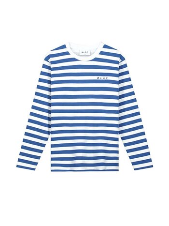 OLAF Stripe LS Tee White Blue