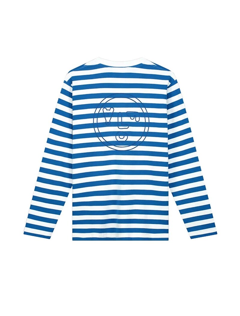 OLAF Stripe LS Tee White Blue