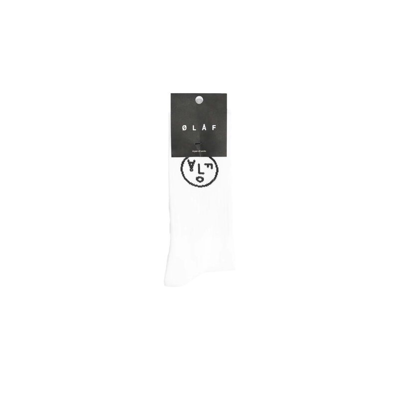 OLAF Face Socks White Black