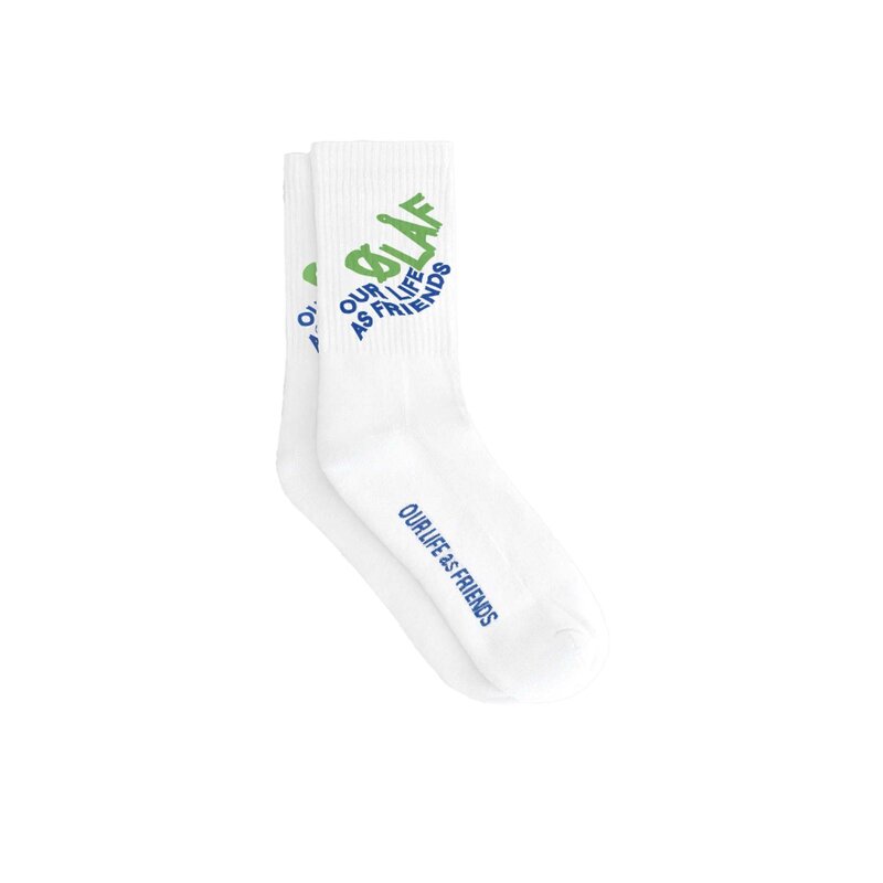 OLAF Wavy Logo Socks White