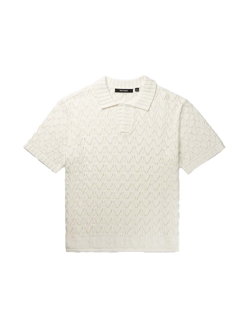 Daily Paper Yinka Relaxed Knit SS Polo White