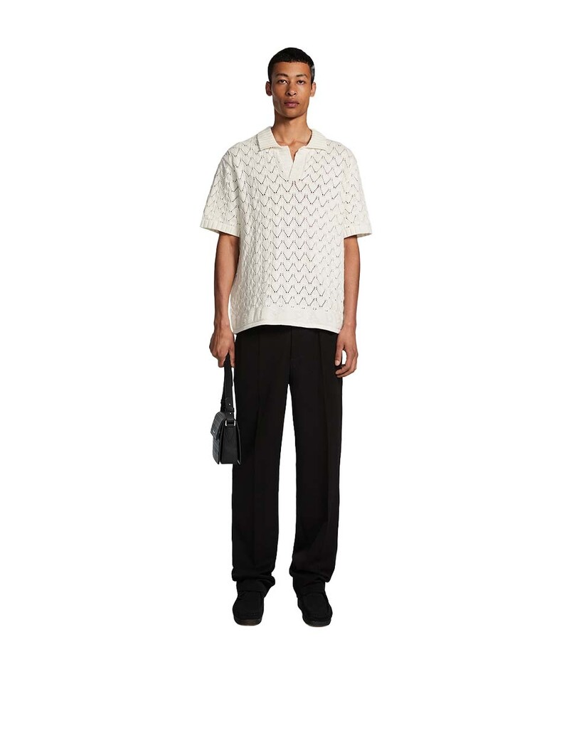 Daily Paper Yinka Relaxed Knit SS Polo White