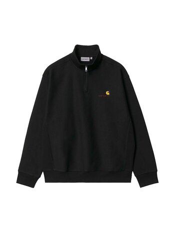 Carhartt WIP Half Zip American Script Sweat Black
