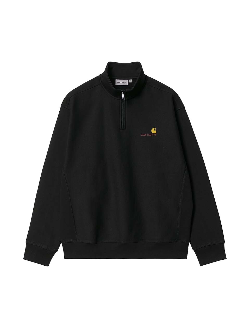 Carhartt WIP Half Zip American Script Sweat Black