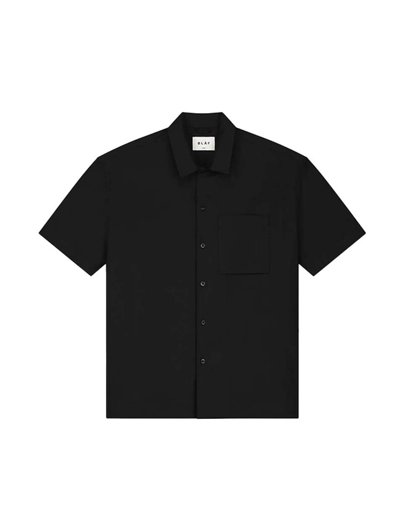 OLAF Cotton Linnen SS Shirt Black