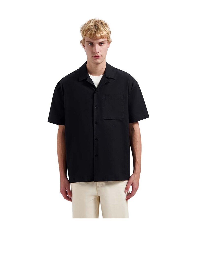 OLAF Cotton Linnen SS Shirt Black