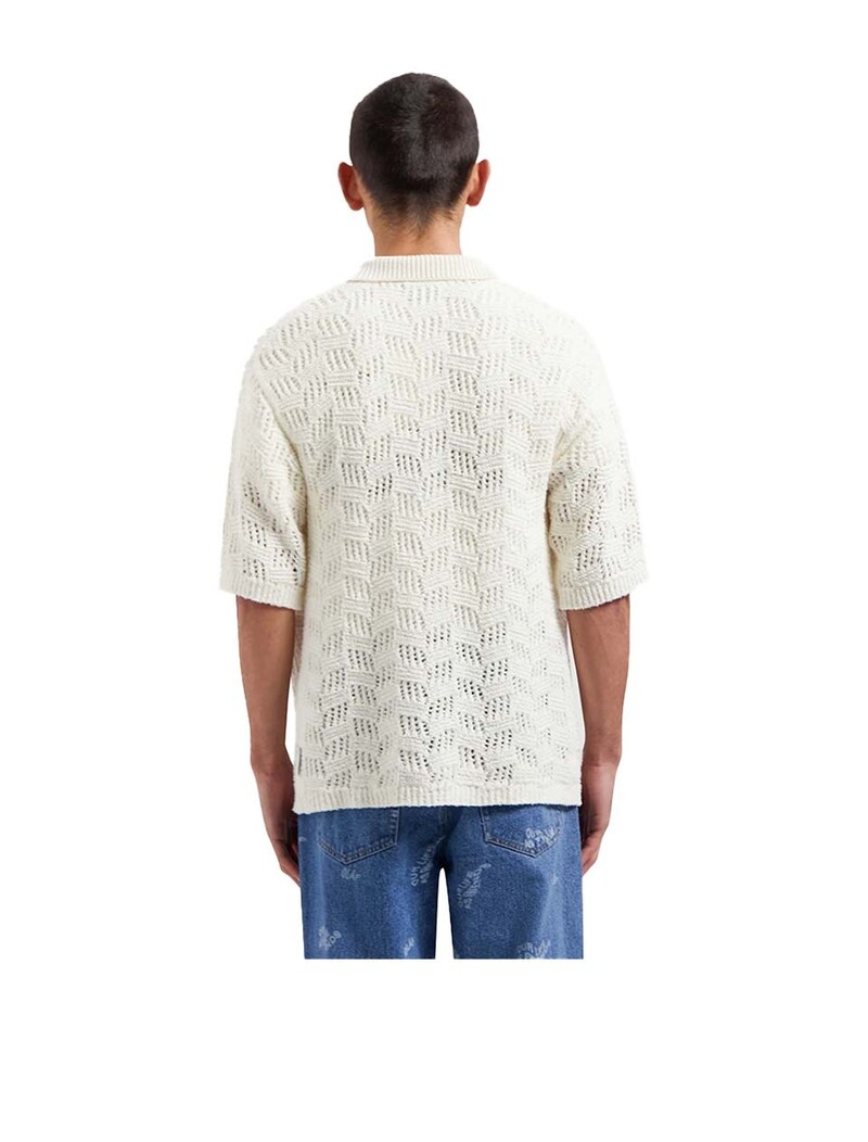 OLAF Check Knitted SS Shirt Off White