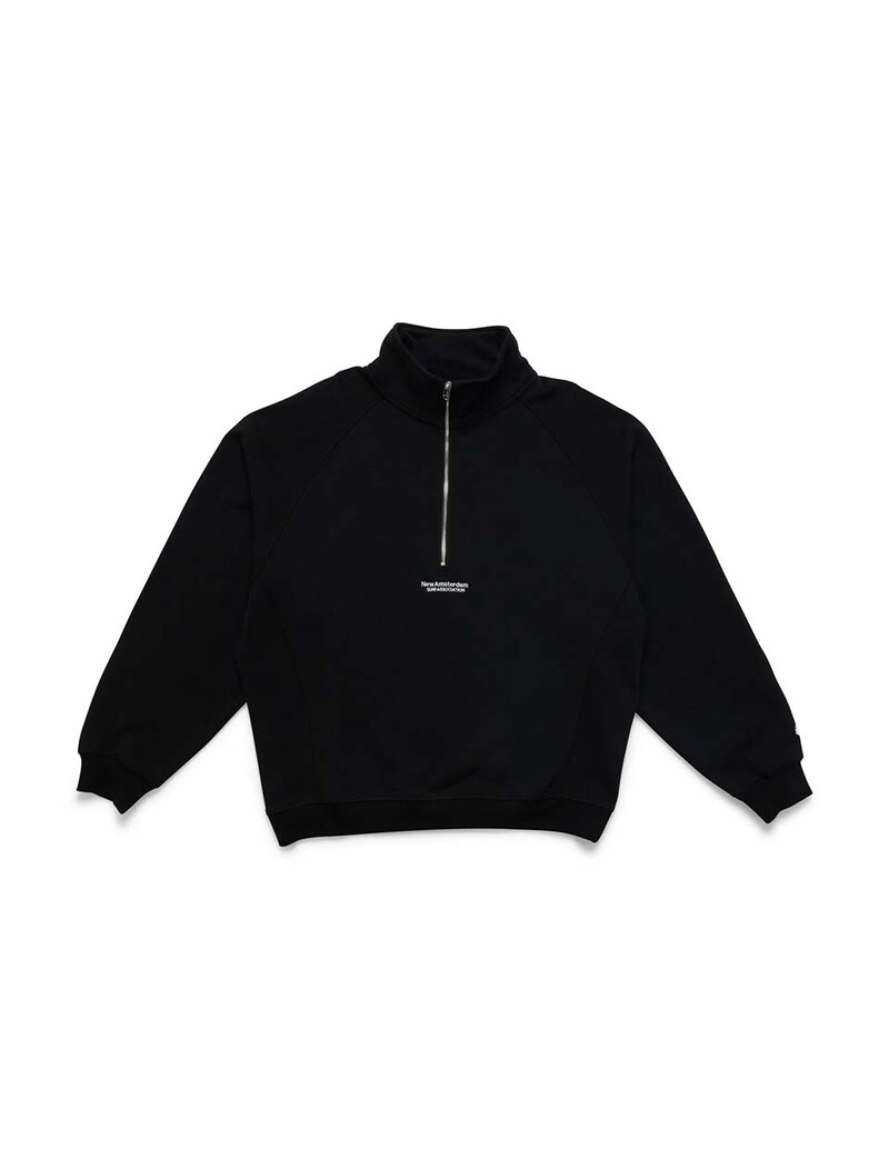 New Amsterdam Surf Association Half Zip Turtleneck Sweat Black