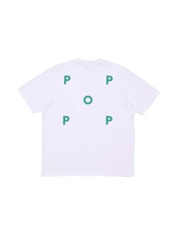POP Trading Company Pop Logo T-Shirt White/Peacock Green