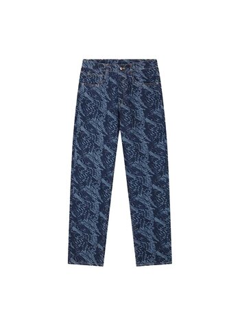 OLAF Water AOP Denim Pants Mid Blue