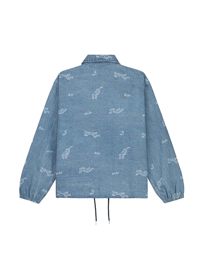 OLAF Wavy AOP Denim Coach Jacket Light Rinse