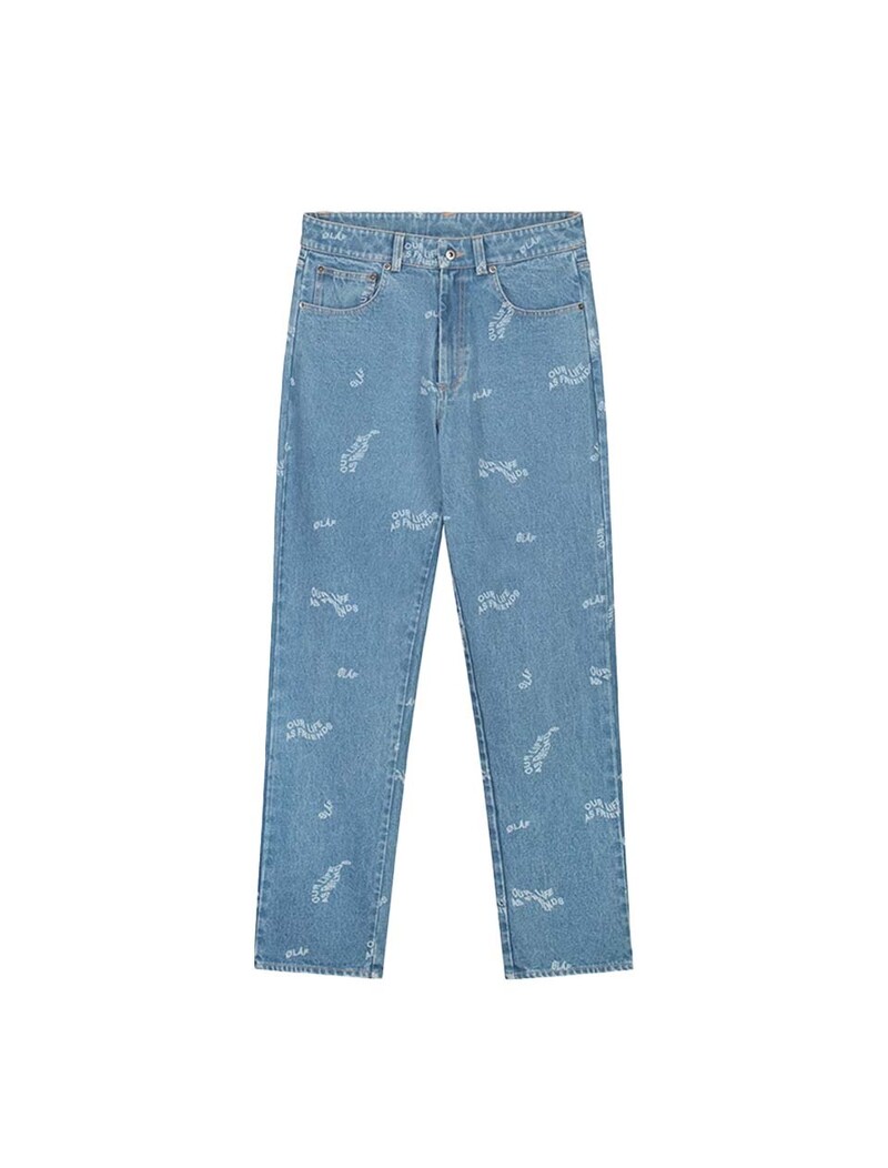 OLAF Wavy AOP Denim Pants Light Rinse