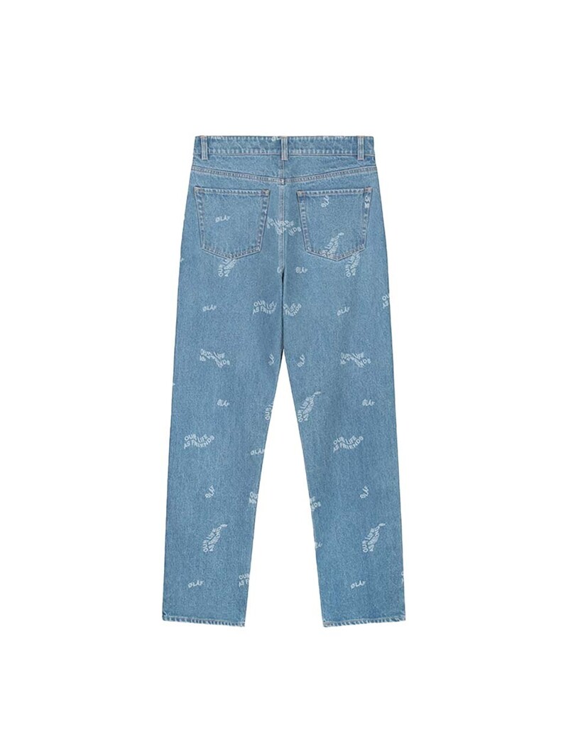 OLAF Wavy AOP Denim Pants Light Rinse