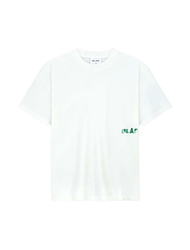 OLAF Watercolor Logo Slub Tee Optical White