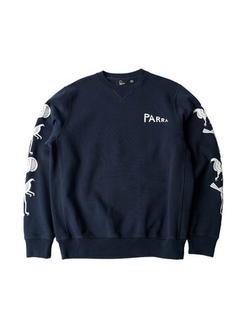 By Parra Fancy Pigeon Crew Neck Sweatshirt Midnight Blue