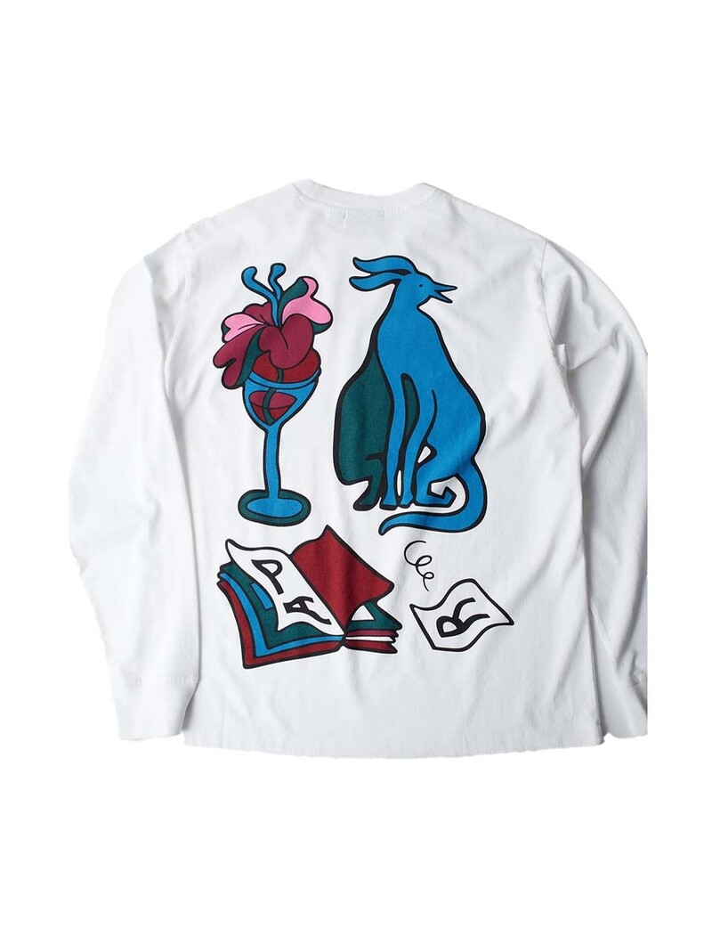 By Parra Wine And Books Long Sleeve T-Shirt White