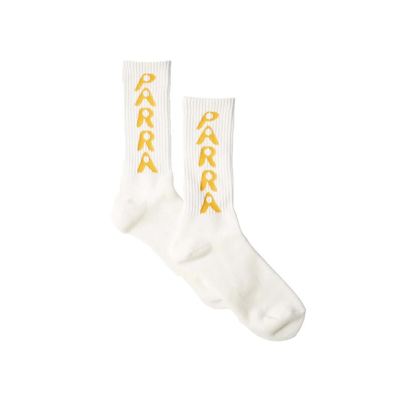 By Parra Hole Logo Crew Socks White