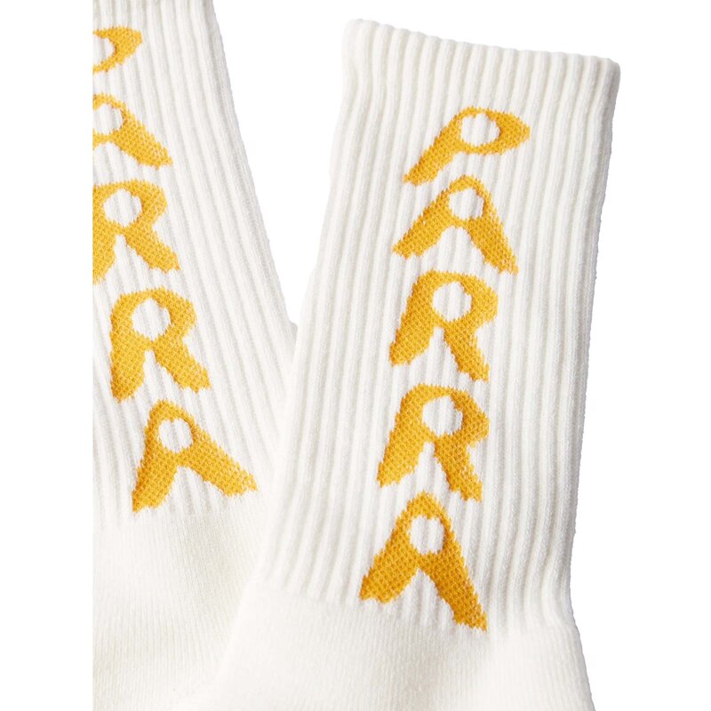 By Parra Hole Logo Crew Socks White