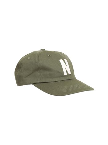 Norse Projects Felt N Twill Sports Cap Sediment Green