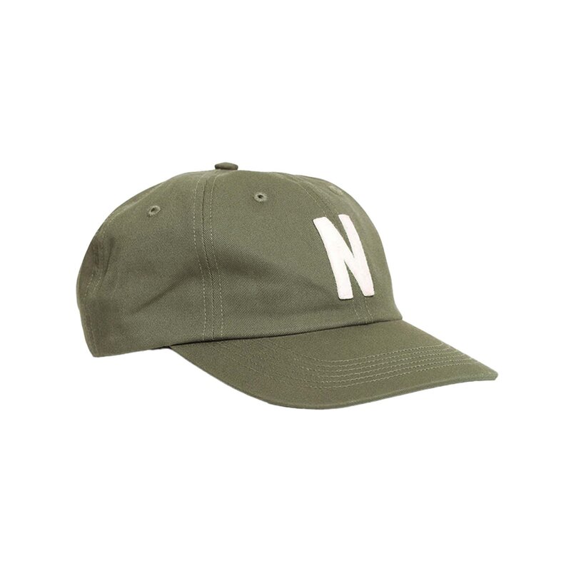 Norse Projects Felt N Twill Sports Cap Sediment Green