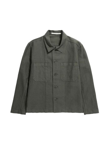 Norse Projects Tyge Cotton Linen Overshirt Spruce Green