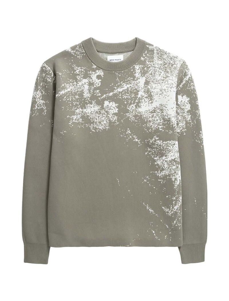 Norse Projects Teis Cotton Jacquard Sweater Clay