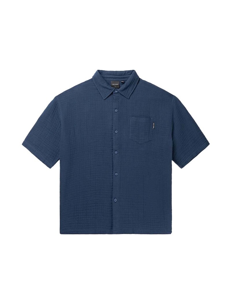 Daily Paper Enzi Seersucker SS Shirt Pageant Blue