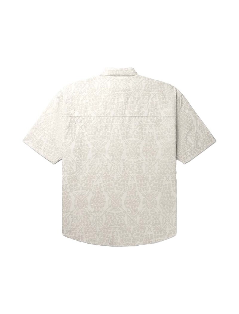 Daily Paper Zuri Macrame Jacquard Relaxed SS Shirt Moonstruck Beige