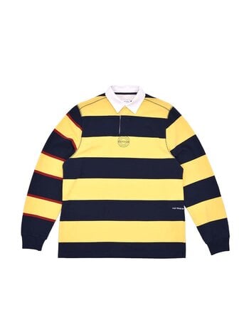 POP Trading Company Striped Logo Rugby Polo Sweat Snapdragon