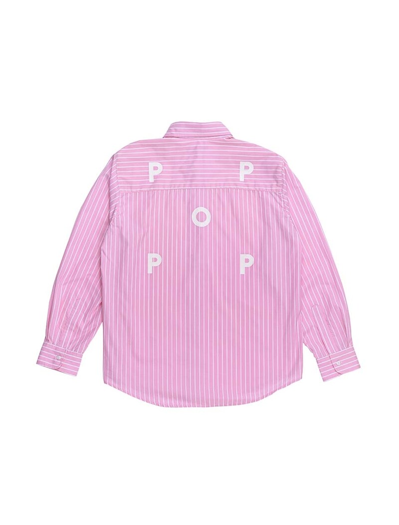 POP Trading Company Logo Striped Shirt Pink