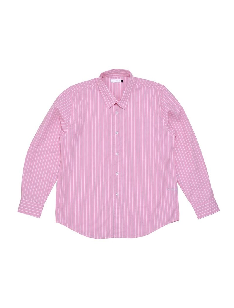 POP Trading Company Logo Striped Shirt Pink