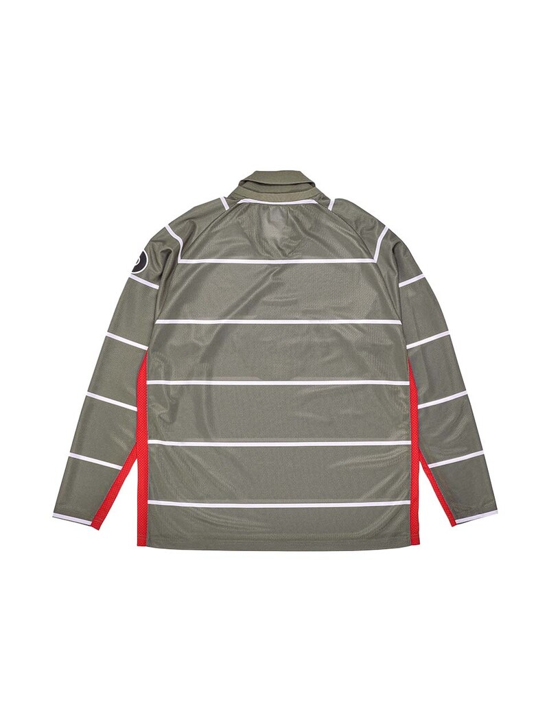 POP Trading Company Striped Sportif Longsleeve T-Shirt Loden Green