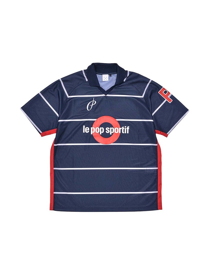 POP Trading Company Striped Sportif Shortsleeve T-Shirt Navy