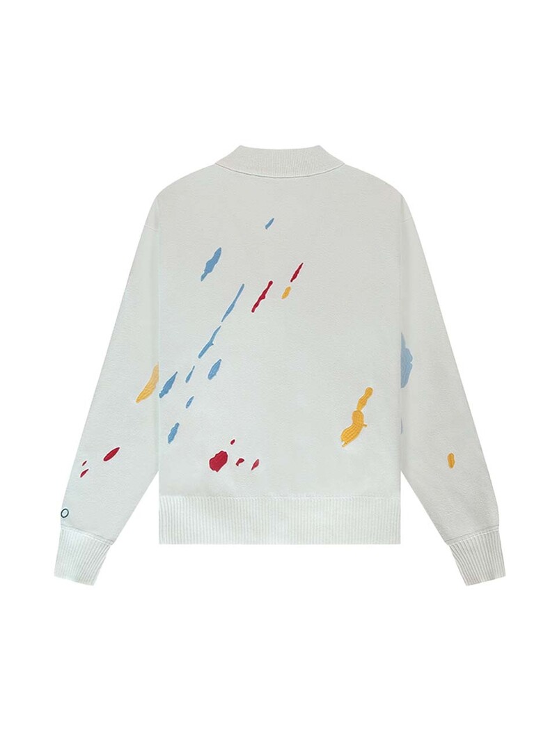 The New Originals Paint Splatter Cardigan White Alyssum