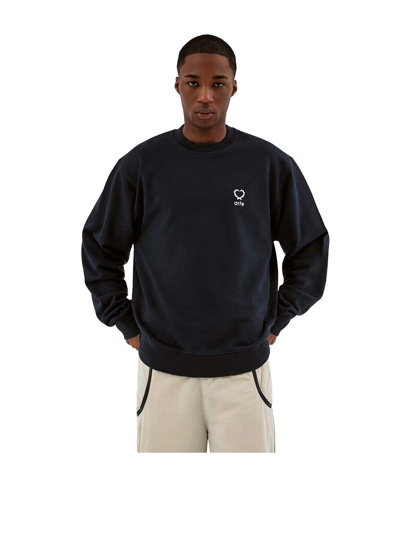 Arte Antwerp Carlos Small Heart Crewneck Navy