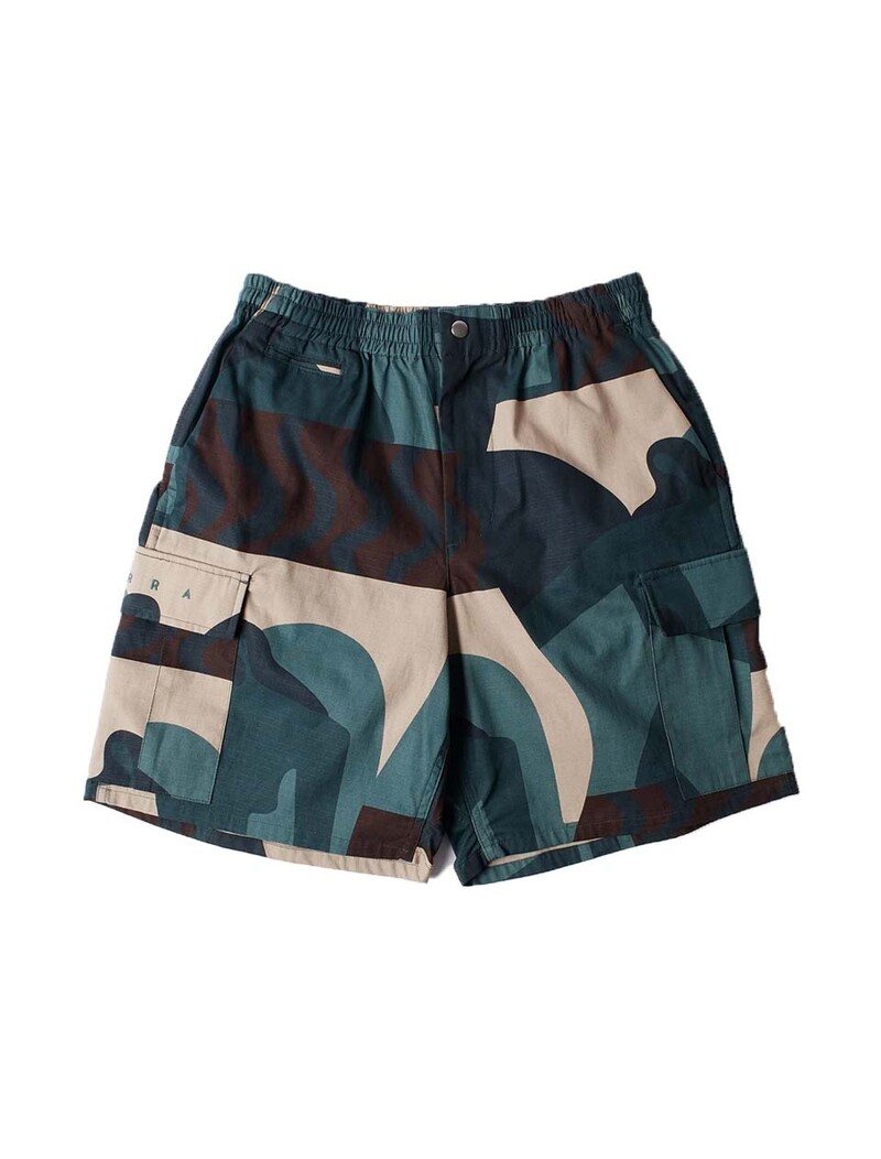 By Parra Distorted Camo Shorts Green