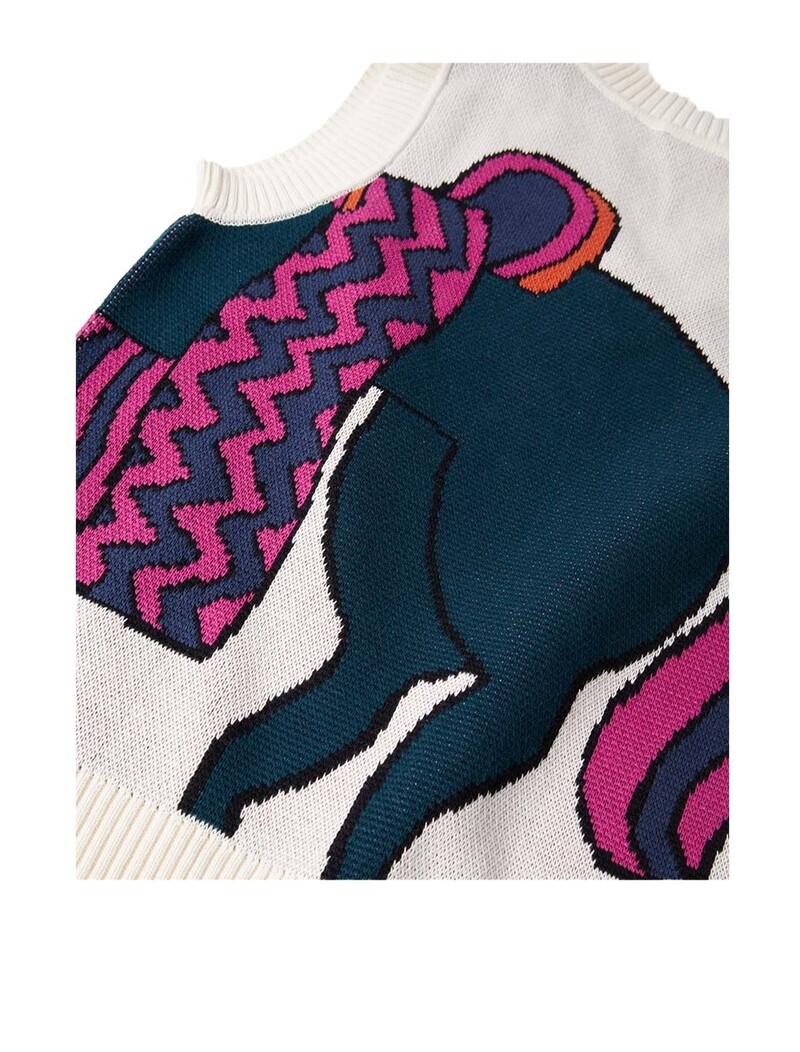 By Parra Knitted Horse Knitted Spencer Off White