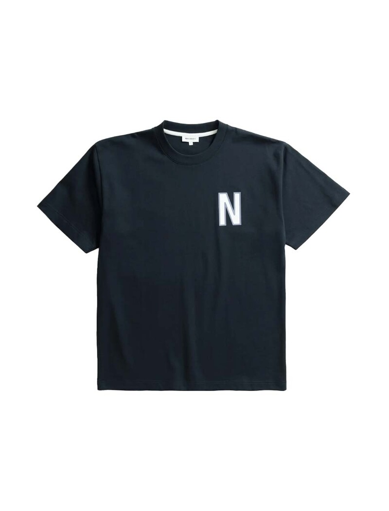 Norse Projects Simon Loose Organic Heavy Jersey Large N T-Shirt Dark Navy