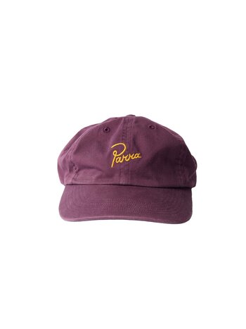 By Parra Script Logo 6 Panel Hat Dark Violet