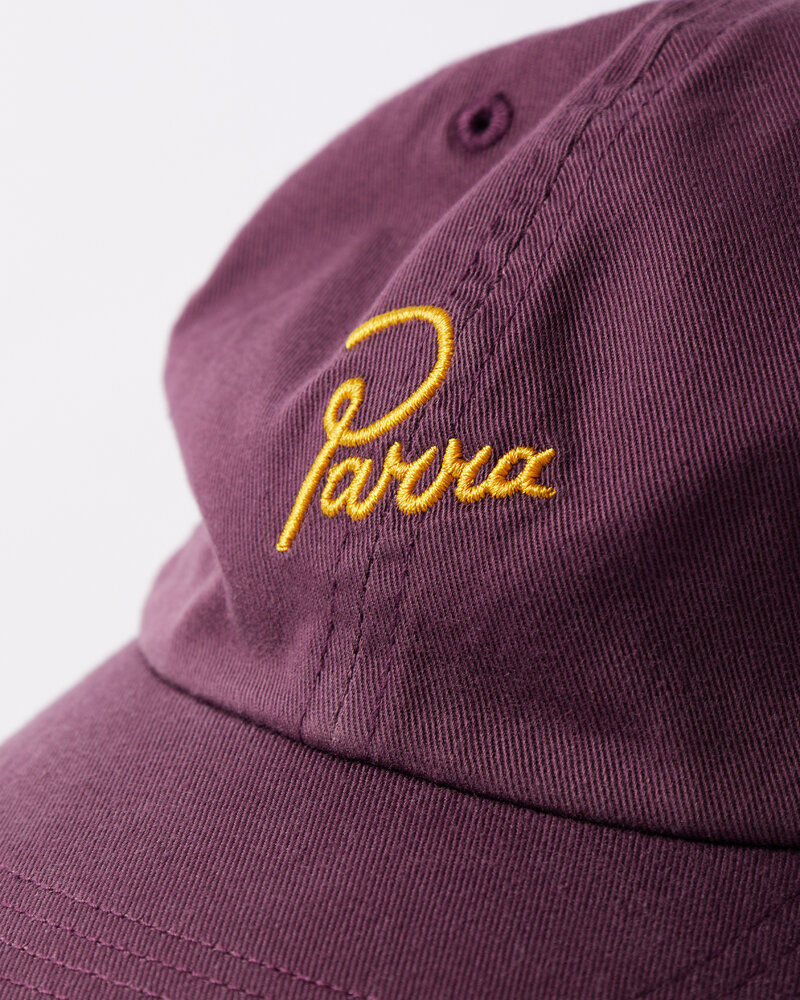 By Parra Script Logo 6 Panel Hat Dark Violet
